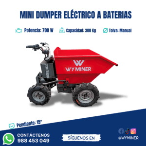 MINIDUMPER ELECTRICO DE 300 KG CAPACIDAD DE TOLVA